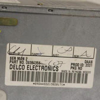 2000-2001 Cadillac Deville Seville Radio Stereo Cassette  Cd Player 09384356 - BIGGSMOTORING.COM
