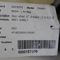 2002-2004 Toyota Camry Driver Steering Wheel Air Bag Grey - BIGGSMOTORING.COM