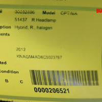 2011-2013 Kia Optima Passenger Right Side Front Halogen Head Light Lamp 32896