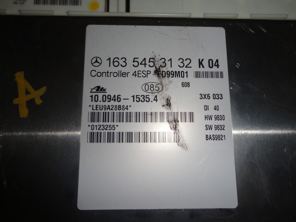 99-01 MERCEDES BENZ ML ML320 ML430 ABS ESP CONTROL MODULE 163 545 4232  #6